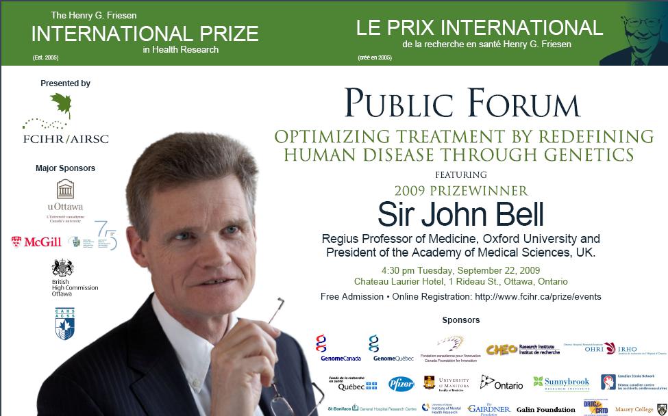 2009 Friesen Prize - Public Forum - John Bell