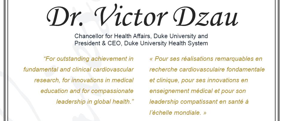 Citation - 2011 Friesen Prize - Victor Dzau