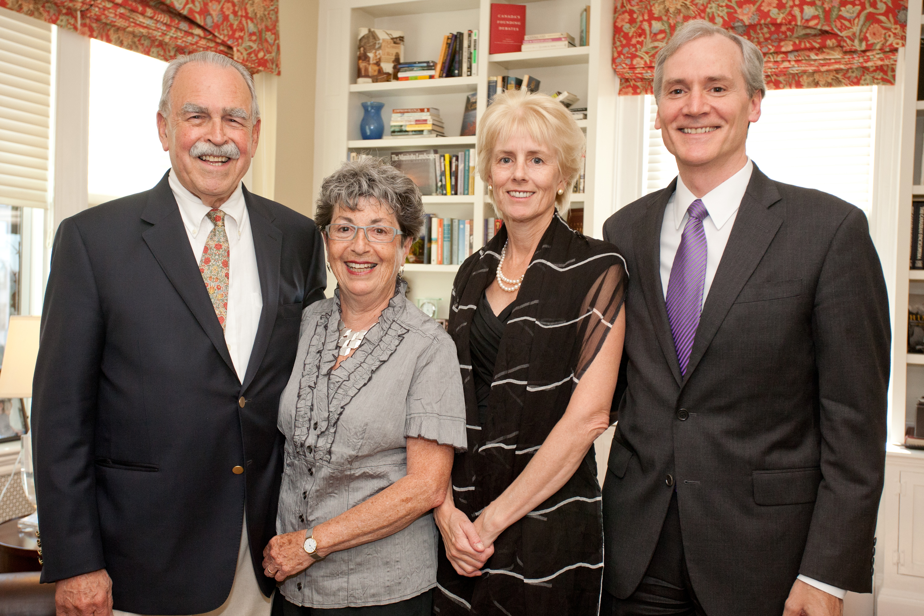 From left to right: Dr. Aubie Angel (President, Friends of CIHR) & Mrs. Esther-Rose Angel and Dr. Mary Hynes & Dr. Marc Tessier-Lavigne (President, Rockefeller University)