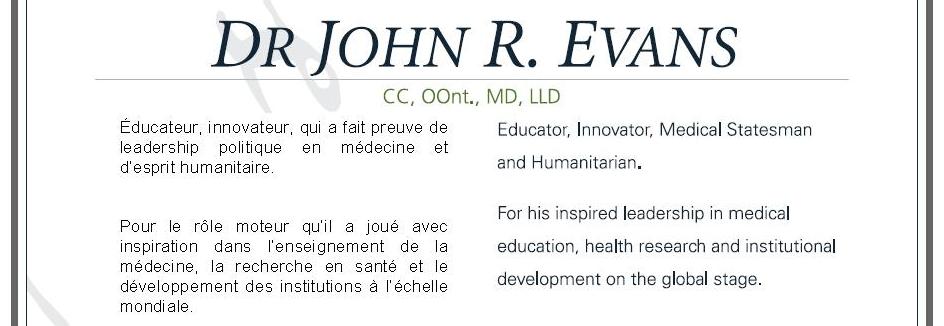 Citation - 2007 Friesen Prize - John Evans