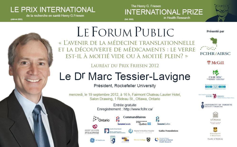 2012 Friesen Prize - Public Forum - Fre - Poster - September 19, 2012