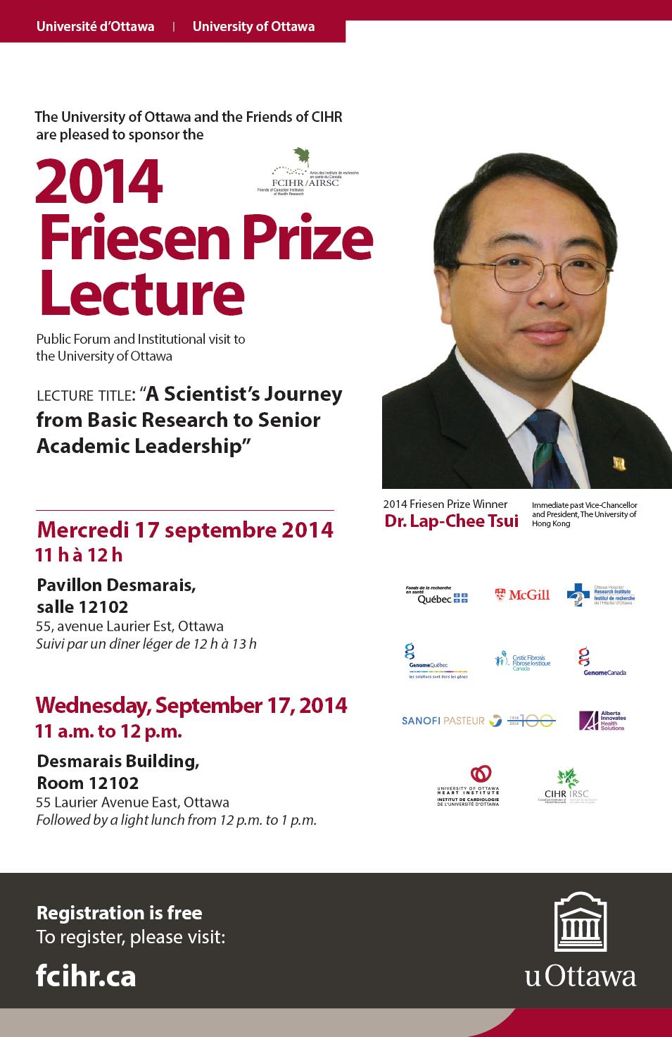 U OTTAWA POSTER - 2014 Friesen Prize Public Forum Lecture - September 17