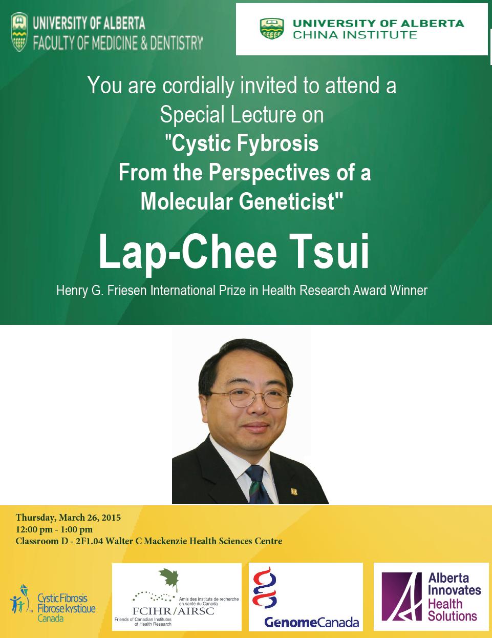 U Alberta Edmonton Poster - Dr. Lap-Chee Tsui