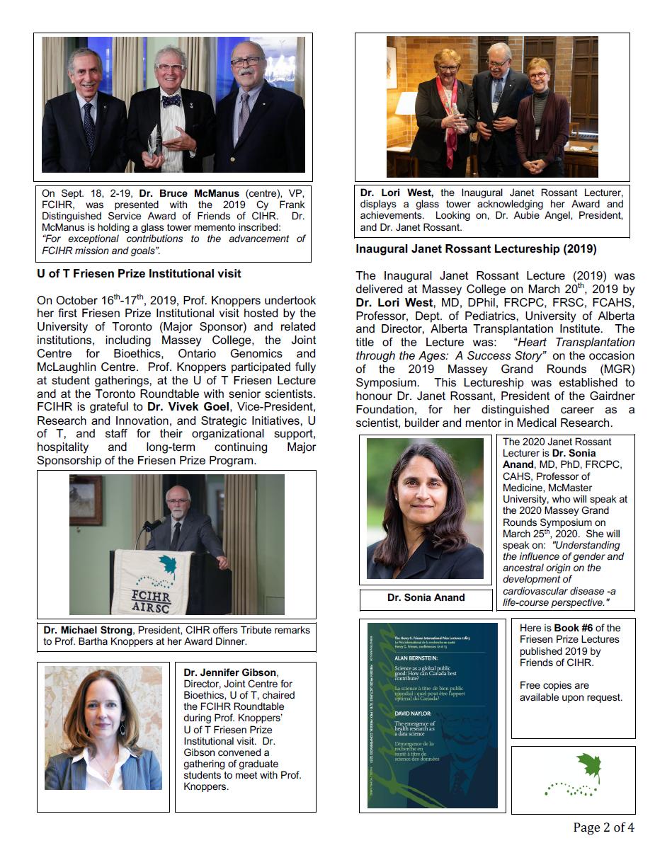 Page 2 - 2019 Spotlight Newsletter of FCIHR