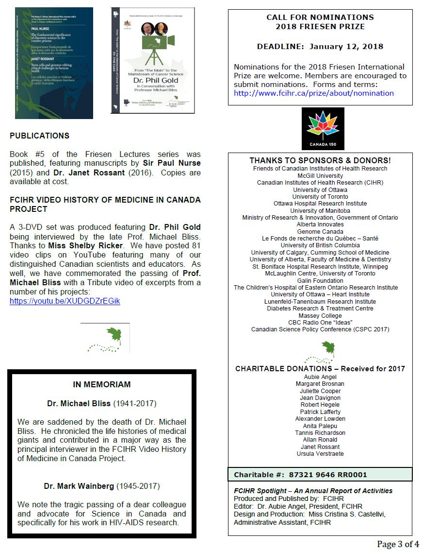 Page 3 - 2017 Spotlight Newsletter of FCIHR