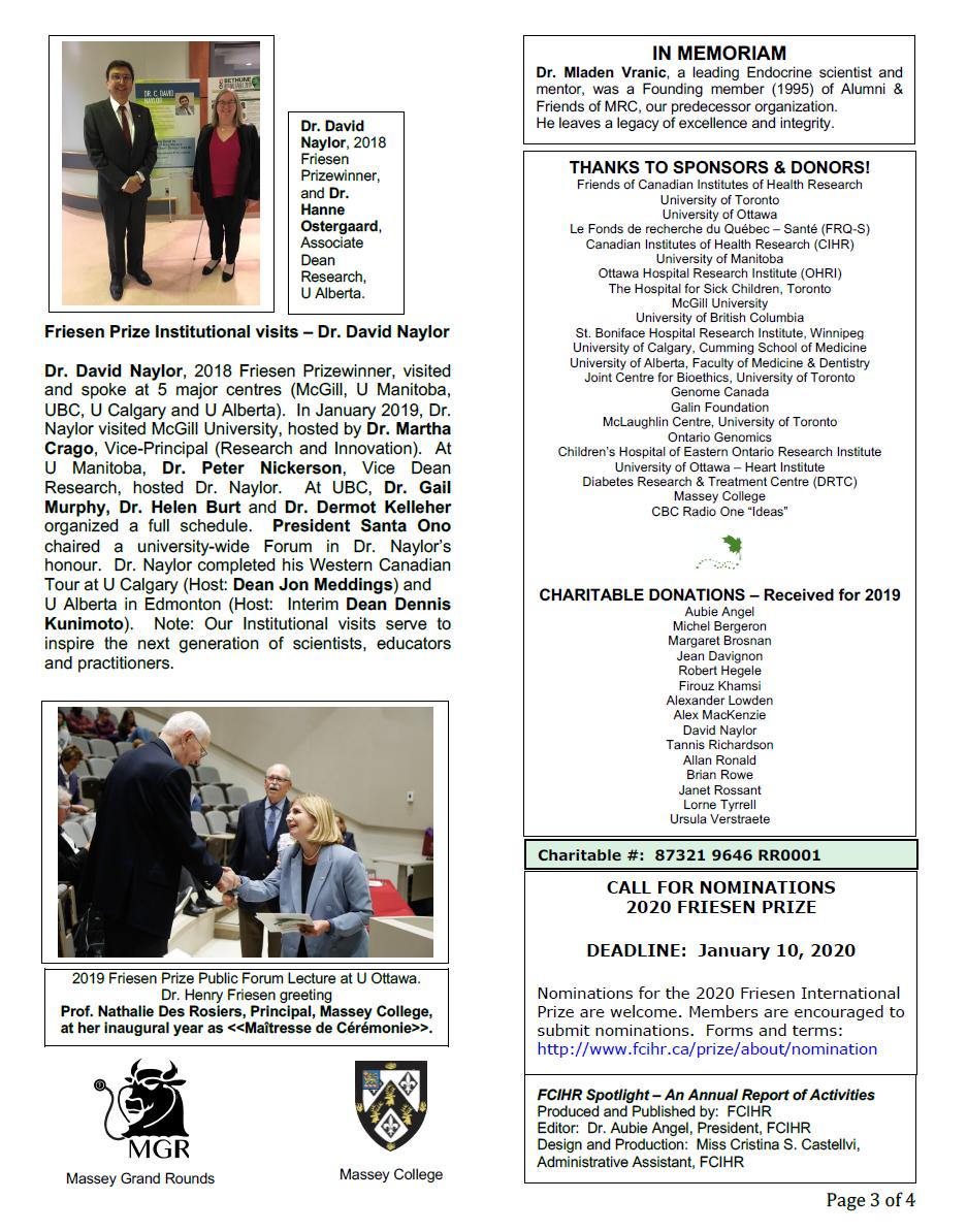 Page 3 - 2019 Spotlight Newsletter of FCIHR