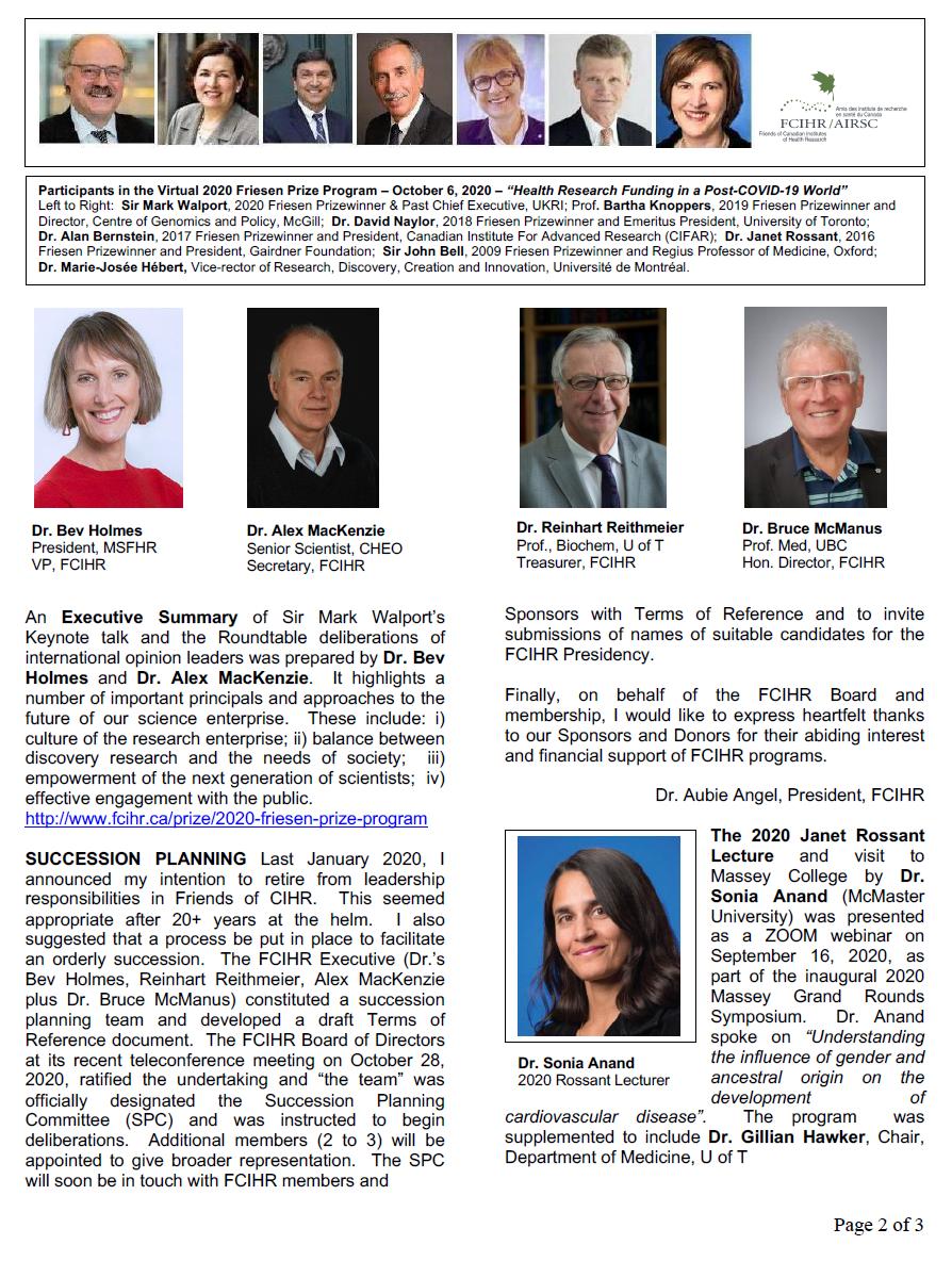 Page 2 - 2020 Spotlight Newsletter of FCIHR