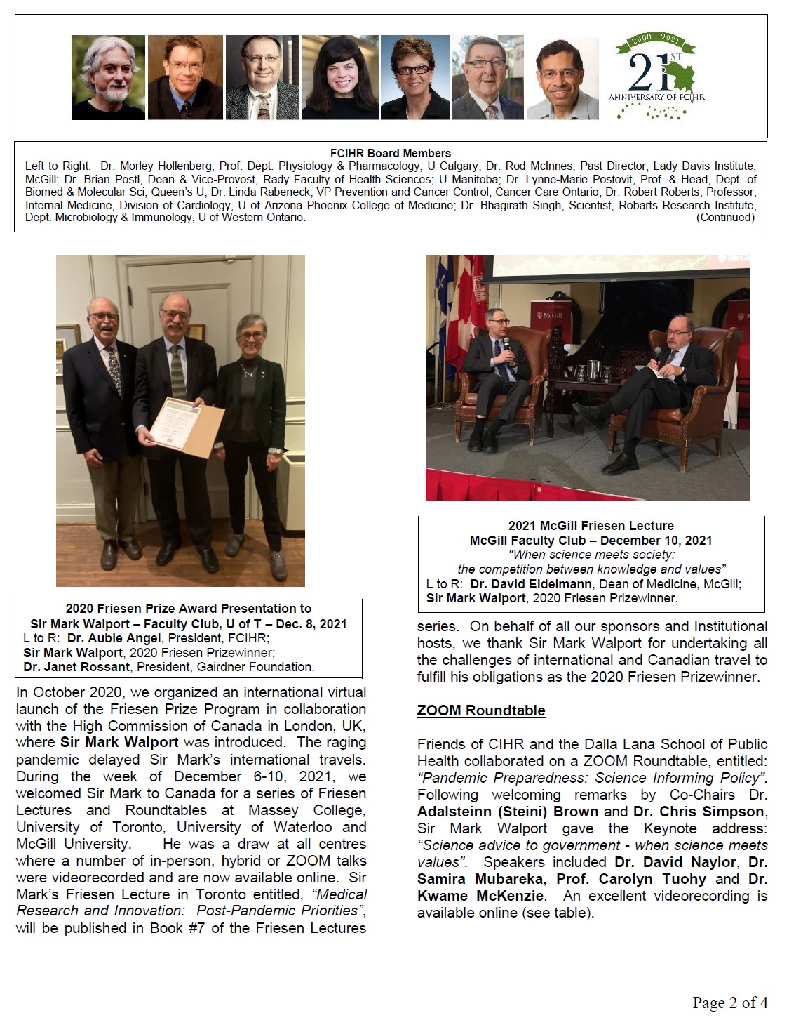 2021 Spotlight Newsletter of FCIHR