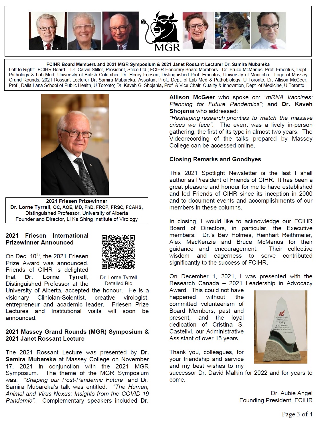 2021 Spotlight Newsletter of FCIHR