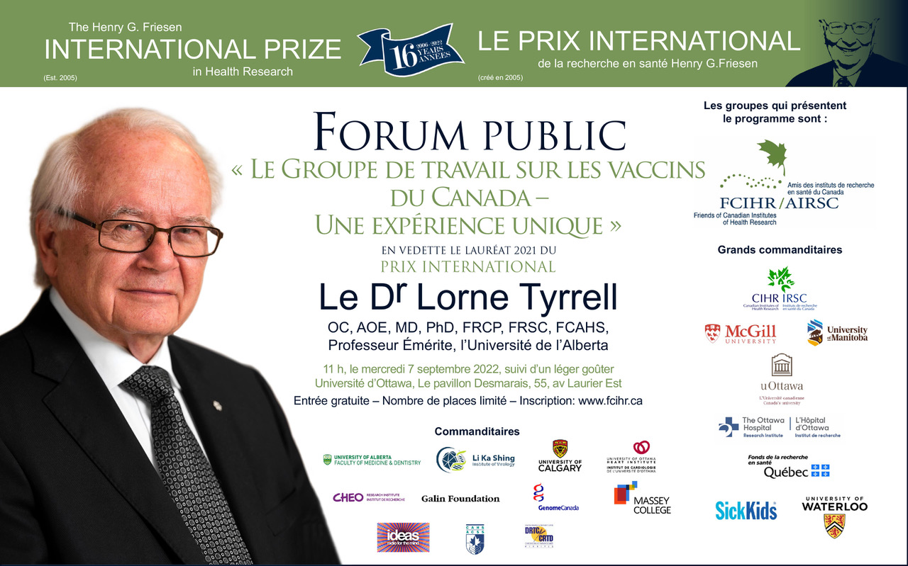 French Poster - Dr. Lorne Tyrrell - Friesen Lecture at U Ottawa