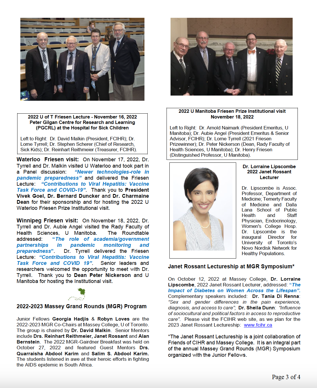 2022 Spotlight Newsletter of FCIHR